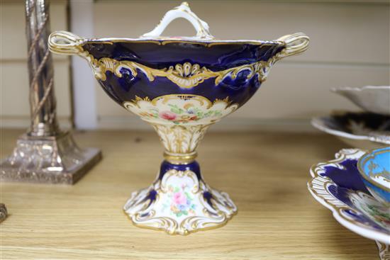 A Sevres style dish and a part dessert service